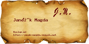 Janák Magda névjegykártya